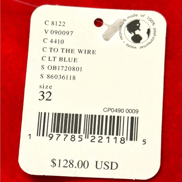 We The Free People Blue Denim Jeans Crossroads Mid Rise Slim Straight To Wire 32 - Picture 7 of 7